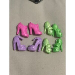 Mattel Barbie Doll Shoes Fashionistas Hot Pink Ankle High Heel Boot Green Purple